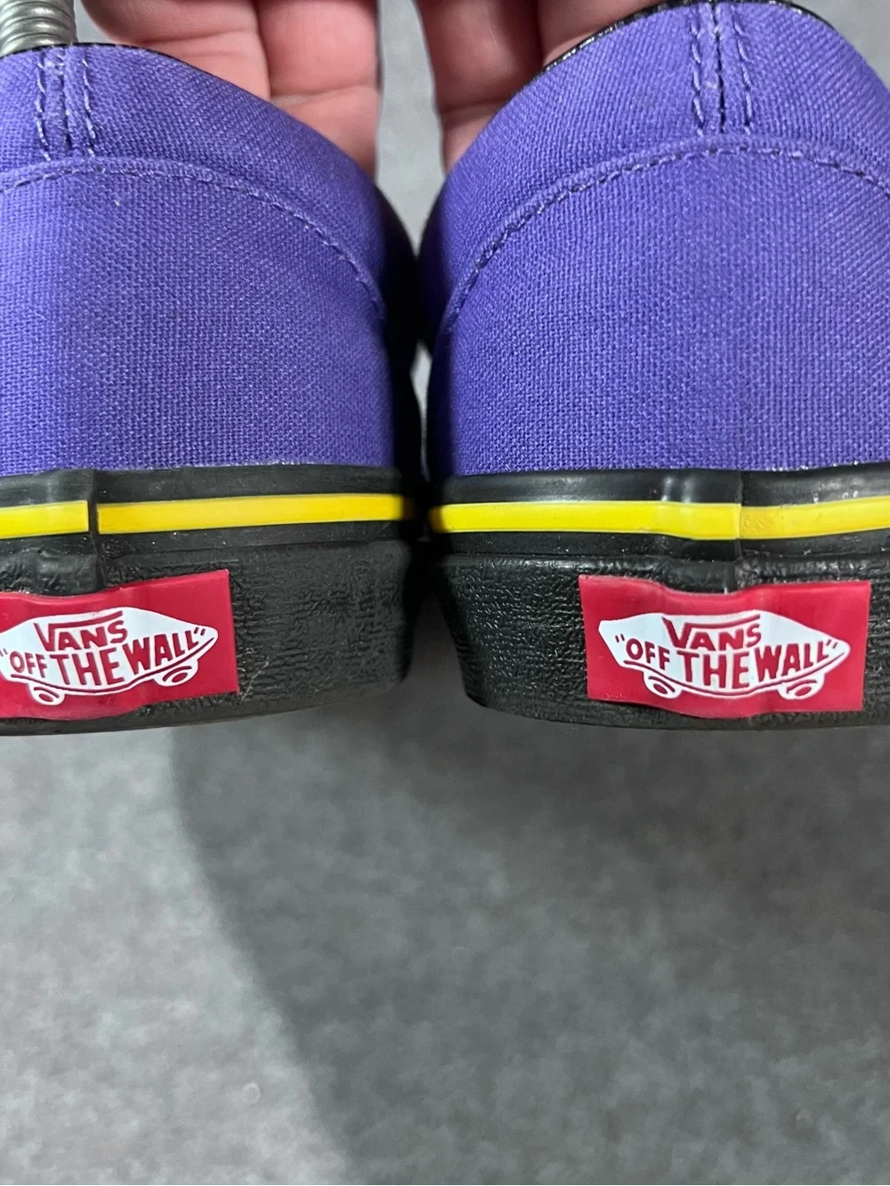 VANS Custom Classic Wide Slip On Sneakers Purple/Gold Game Day ECU Womens Size 8